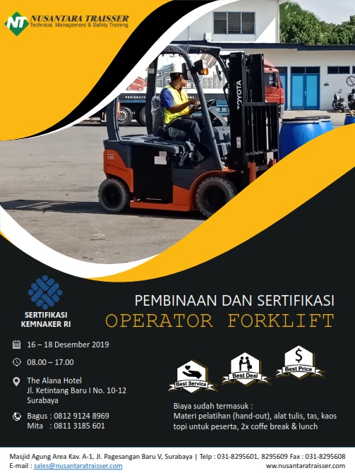 Sertifikasi Operator Forklift Desember 2019