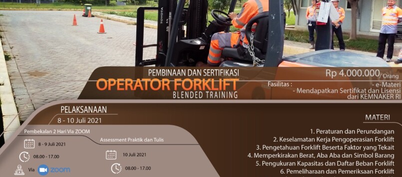 Pembinaan & Sertifikasi Operator Forklift KEMNAKER Juli 2021